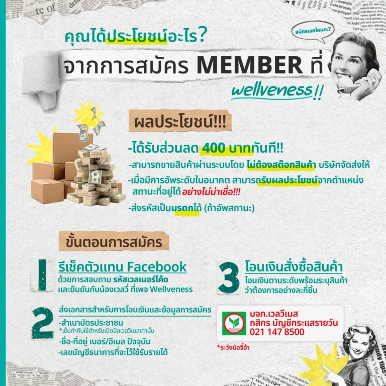 คุณได้ประโยชน์อะไรจากการสมัคร Member ที่ Wellveness